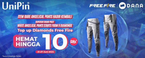 Item Rare Angelical Pants Hadir Kembali & Top Up Diamonds Free Fire Pakai Voucher DANA Deals Bisa Hemat Hingga Rp 10Ribu!
